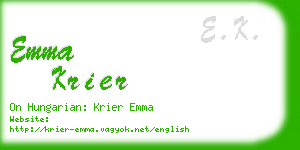 emma krier business card